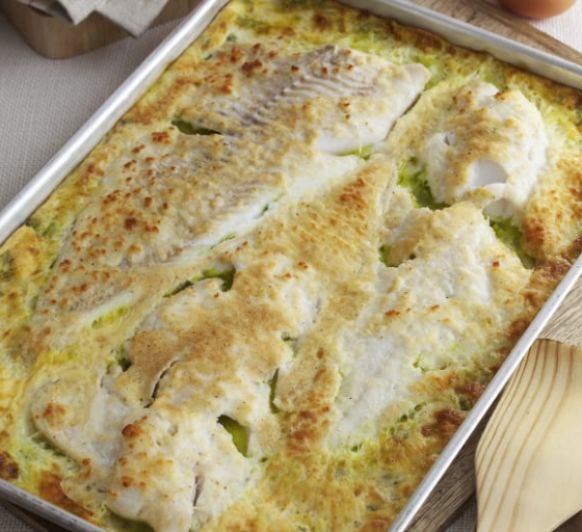 Bacalao fresco con crema de huevo